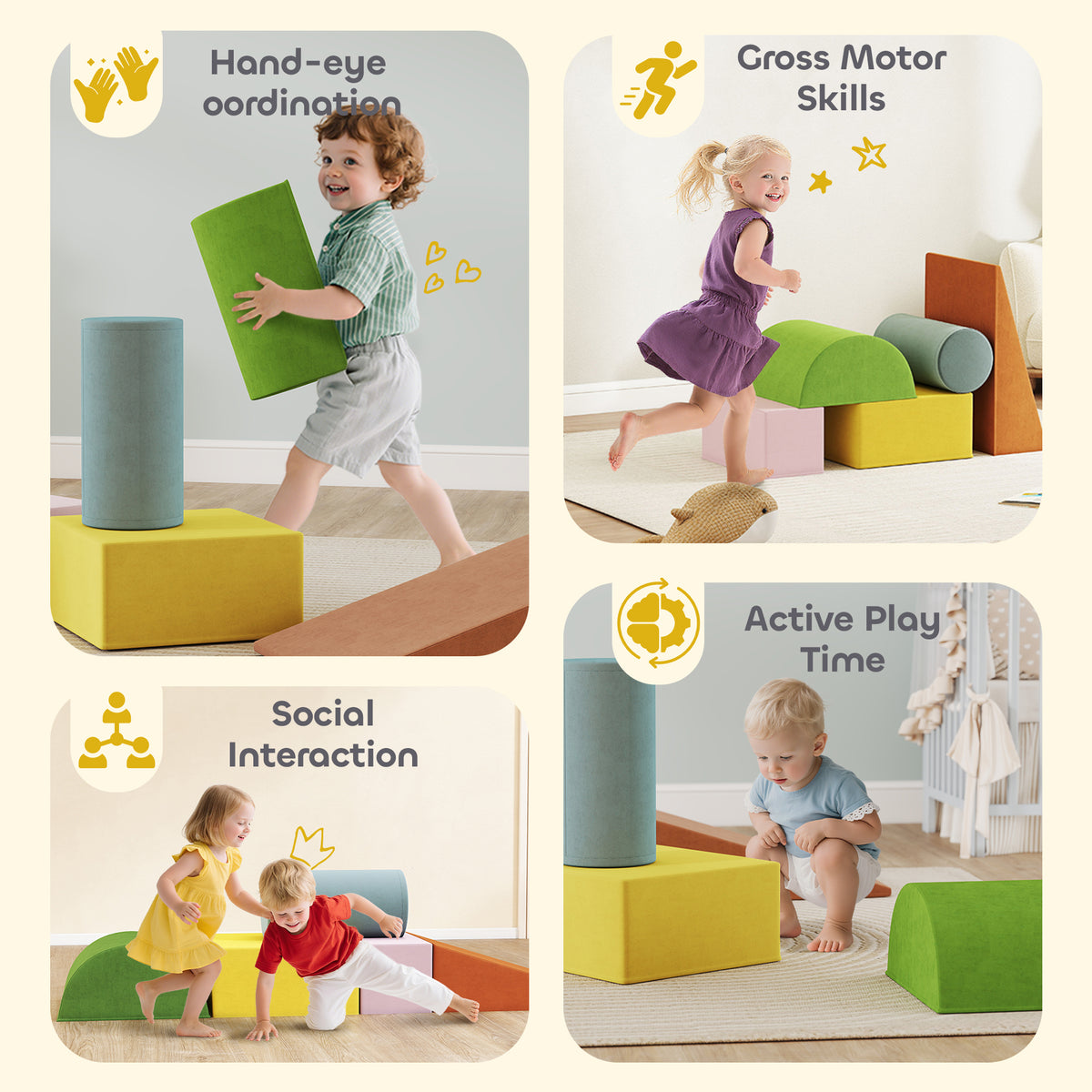 Ensemble de blocs d'escalade en mousse