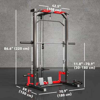 Cage à squat multi-exercices avec barre de traction acier