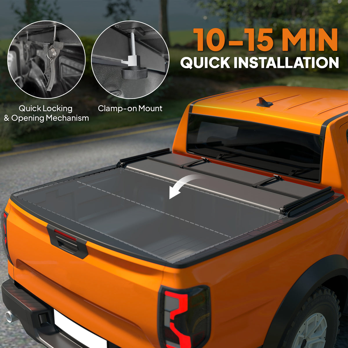 Couvre-caisse souple repliable pour camion 180 x 177 cm