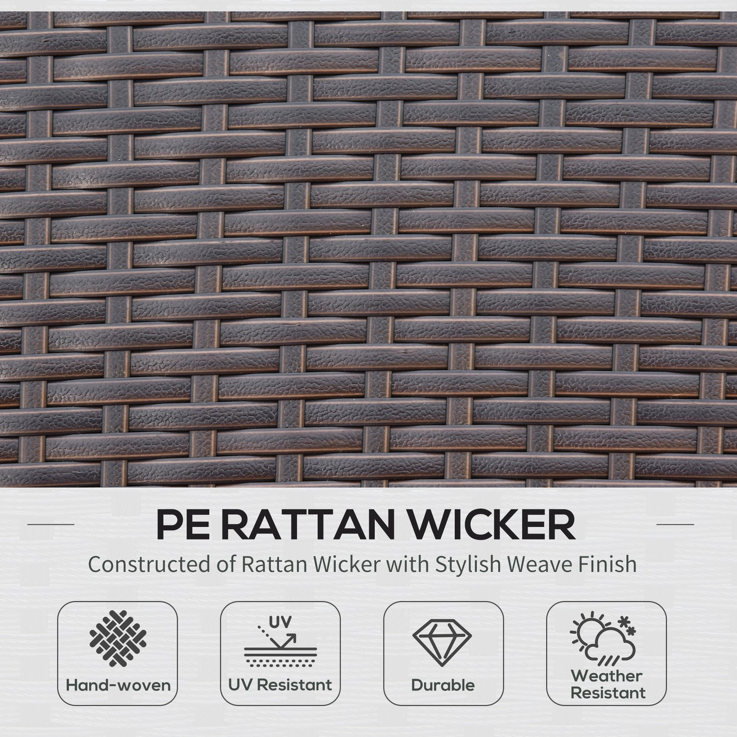 Outsunny 4 Piece Red PE Rattan Patio Set - Sofas + Coffee Table