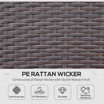 Outsunny 4 Piece Red PE Rattan Patio Set - Sofas + Coffee Table