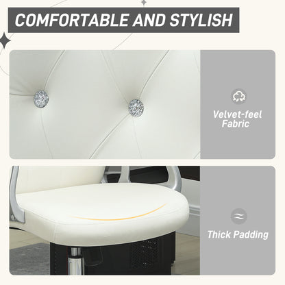 Chaise de bureau velours capitonnée réglable pivotante