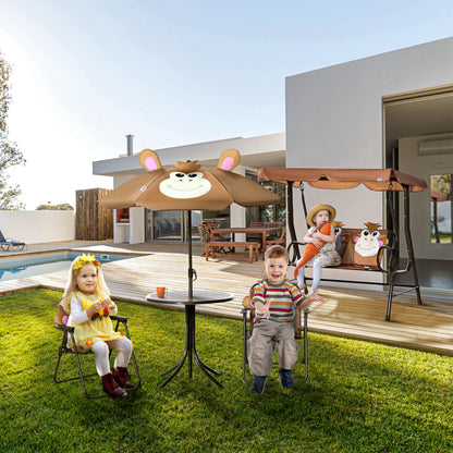 Ensemble table et chaises pour enfants avec parasol — Lot de 4