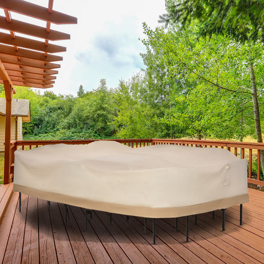 Housse de mobilier patio ovale 129,9 po — Beige