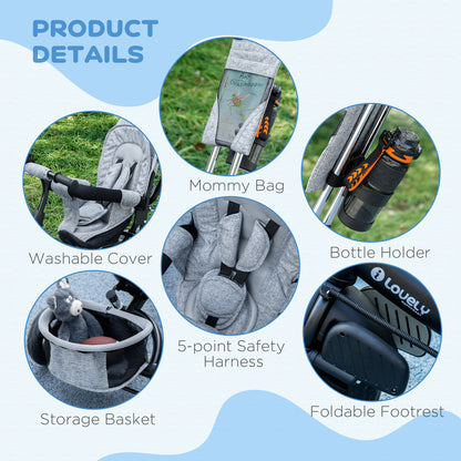 Tricycle évolutif 6 en 1 pour tout-petits 1-5 ans