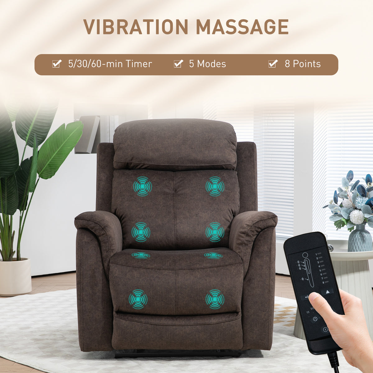 Fauteuil inclinable de massage par vibration