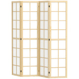 Paravent pliant 4 panneaux en bois de pin