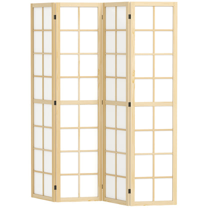 Paravent pliant 4 panneaux en bois de pin