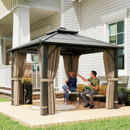 Gazebo toit rigide 10' x 10' polycarbonate double niveau