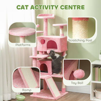 Arbre à chat multiétage avec griffoirs et condo 138 cm