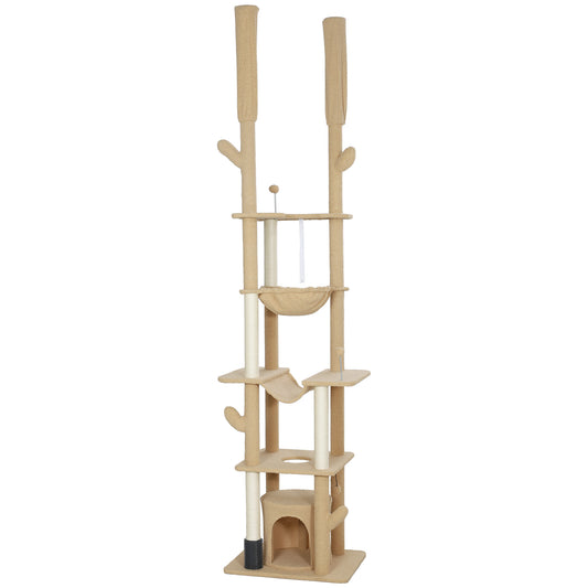 Arbre à chat du plancher au plafond Aosom 225-255cm pour grands chats