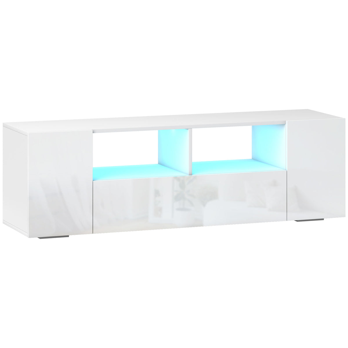 Meuble TV avec lumières LED et rangement