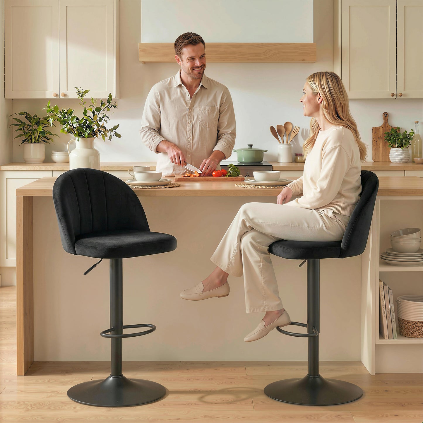 Tabourets de bar pivotants ajustables ensemble de 2