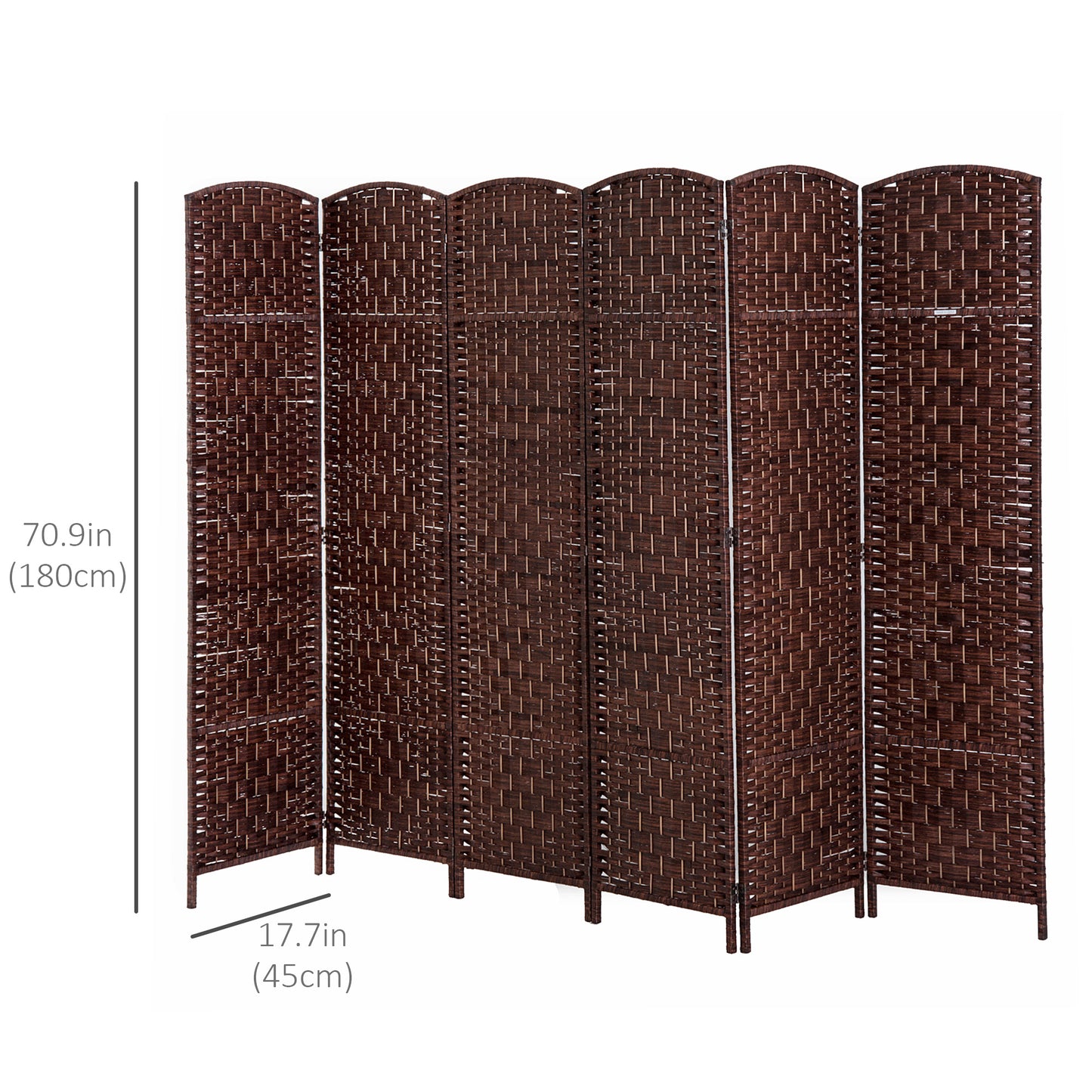 Paravent pliable 4 panneaux cadre bois tressé