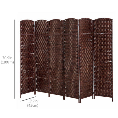 Paravent pliable 4 panneaux cadre bois tressé