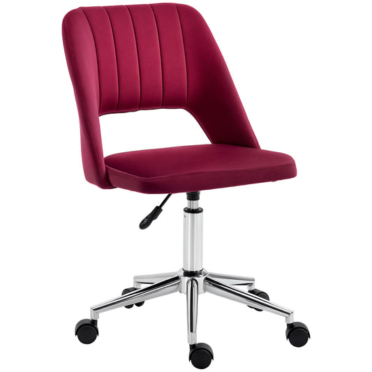 Chaise de Bureau Mi-Hauteur Aosom en Velours avec Dossier Coquille