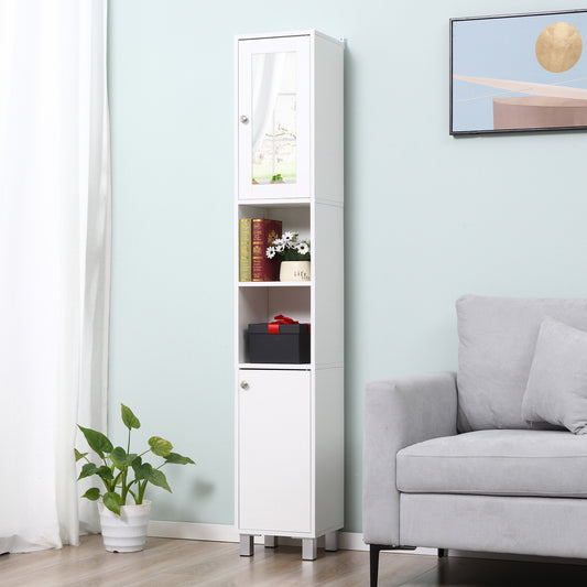 Armoire de salle de bain étroite avec miroir