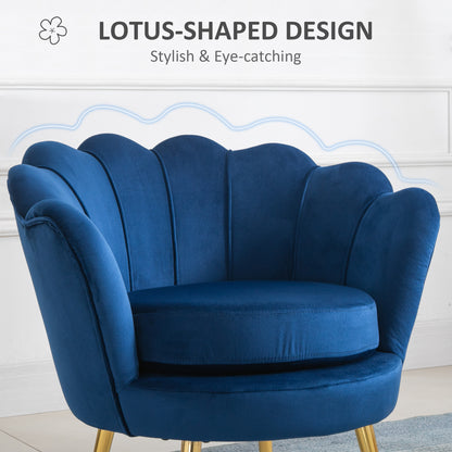 Fauteuil d'appoint en velours pattes métalliques