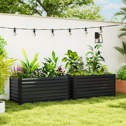 Jardinières surélevées en acier galvanisé 120 x 60 x 60 cm