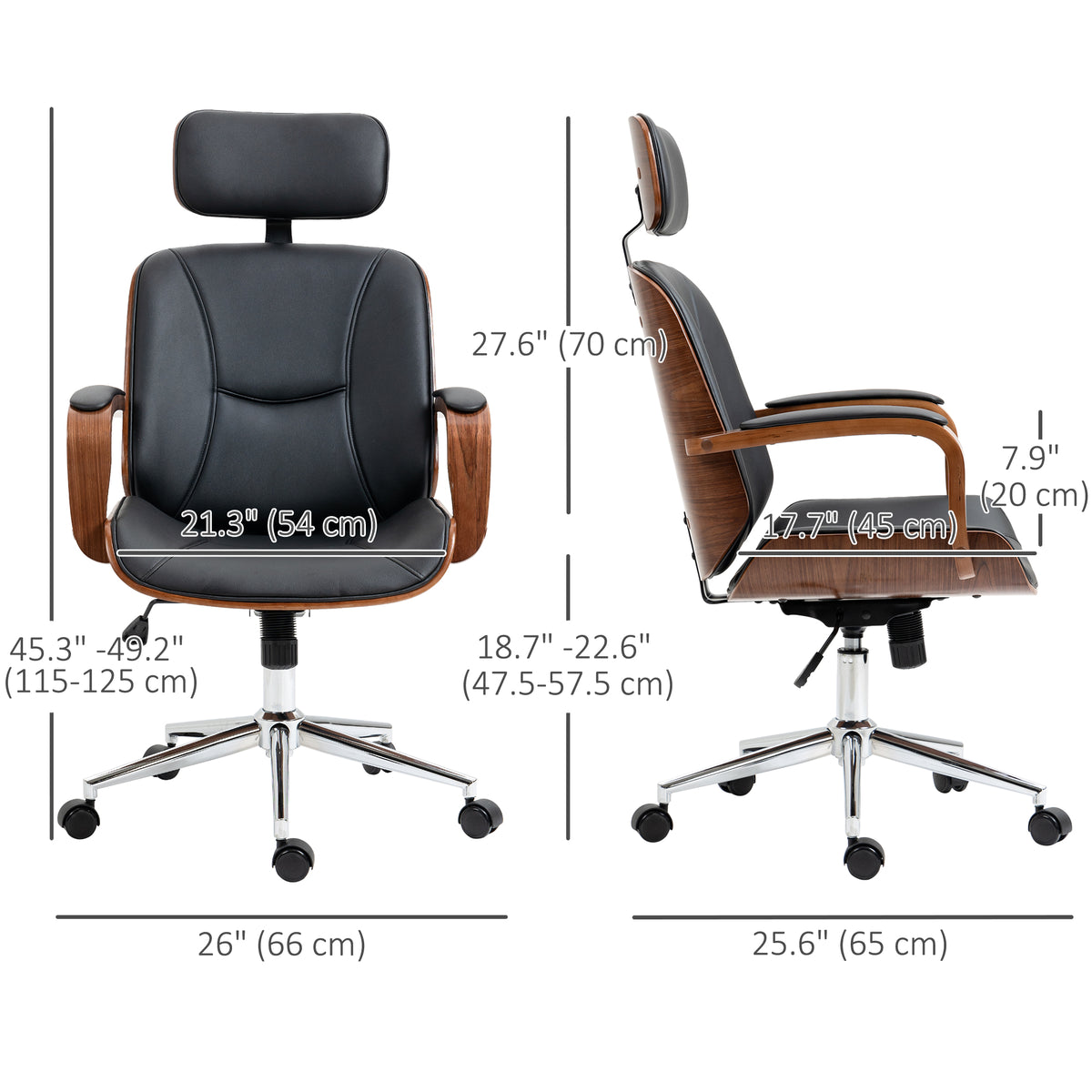 Chaise de bureau ergonomique en similicuir