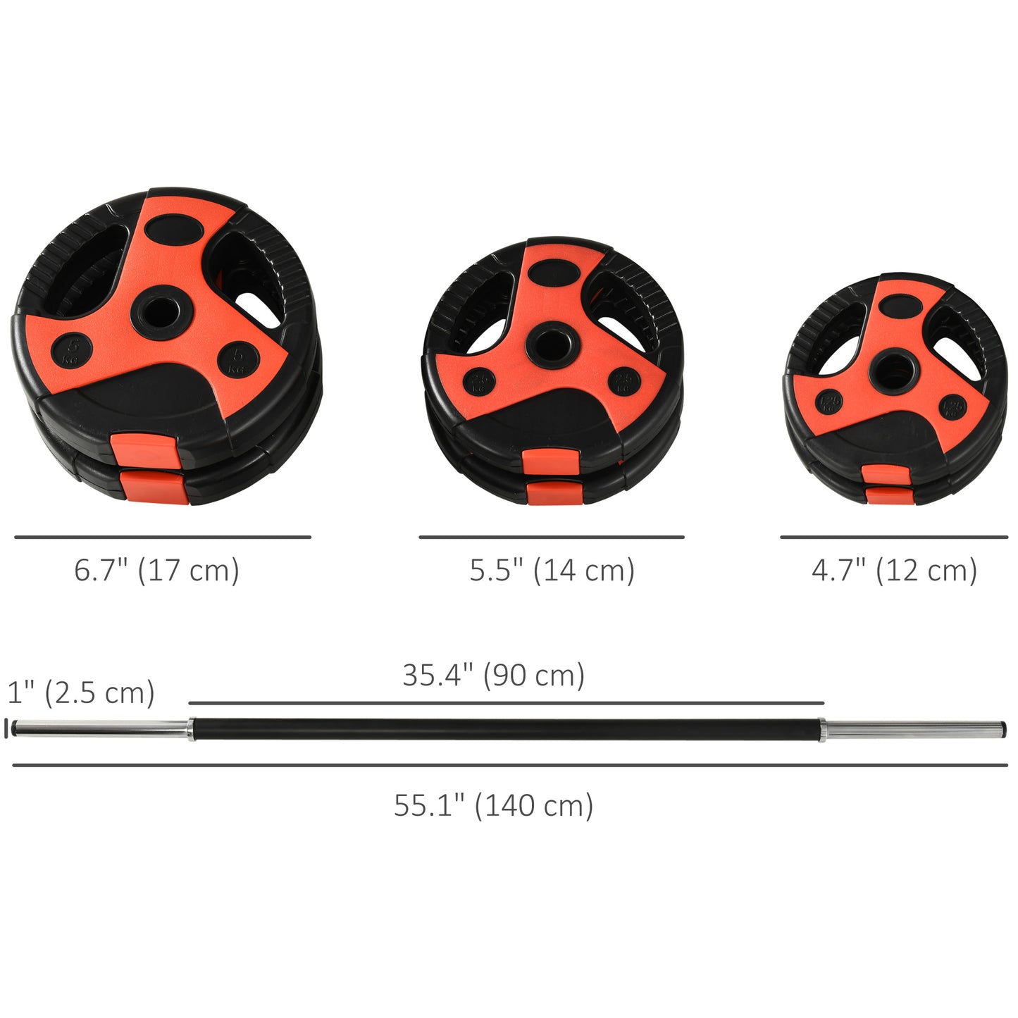 Ensemble haltère long ajustable 20 kg