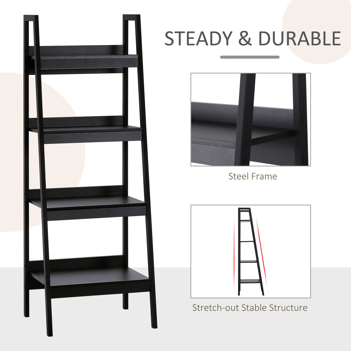 Bibliothèque échelle 4 tablettes — Lot de 2