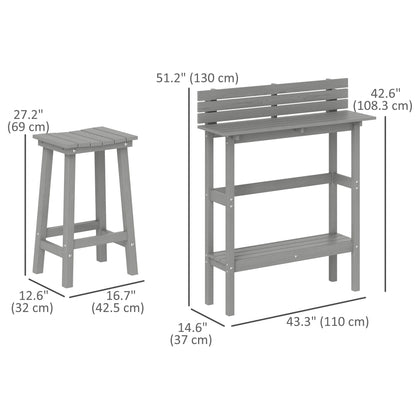 Ensemble bar patio 3 pièces hauteur comptoir table 109 cm