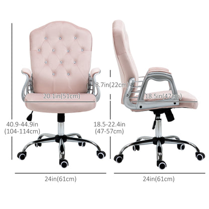 Chaise bureau velours style français boutons cristal