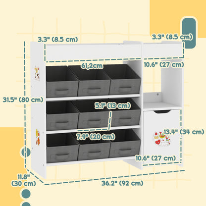 Organisateur de jouets avec bacs et armoire