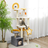 Arbre à chat thématique lune et étoiles multi-niveaux