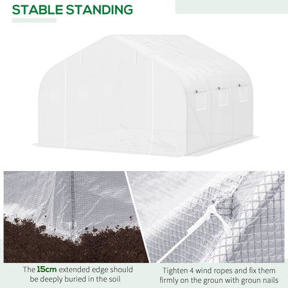 Serre tunnel portable 3,5x3x2m structure acier galvanisé