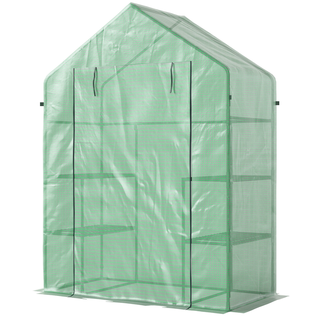 Serre de jardin walk-in 4 tablettes porte à rouleau
