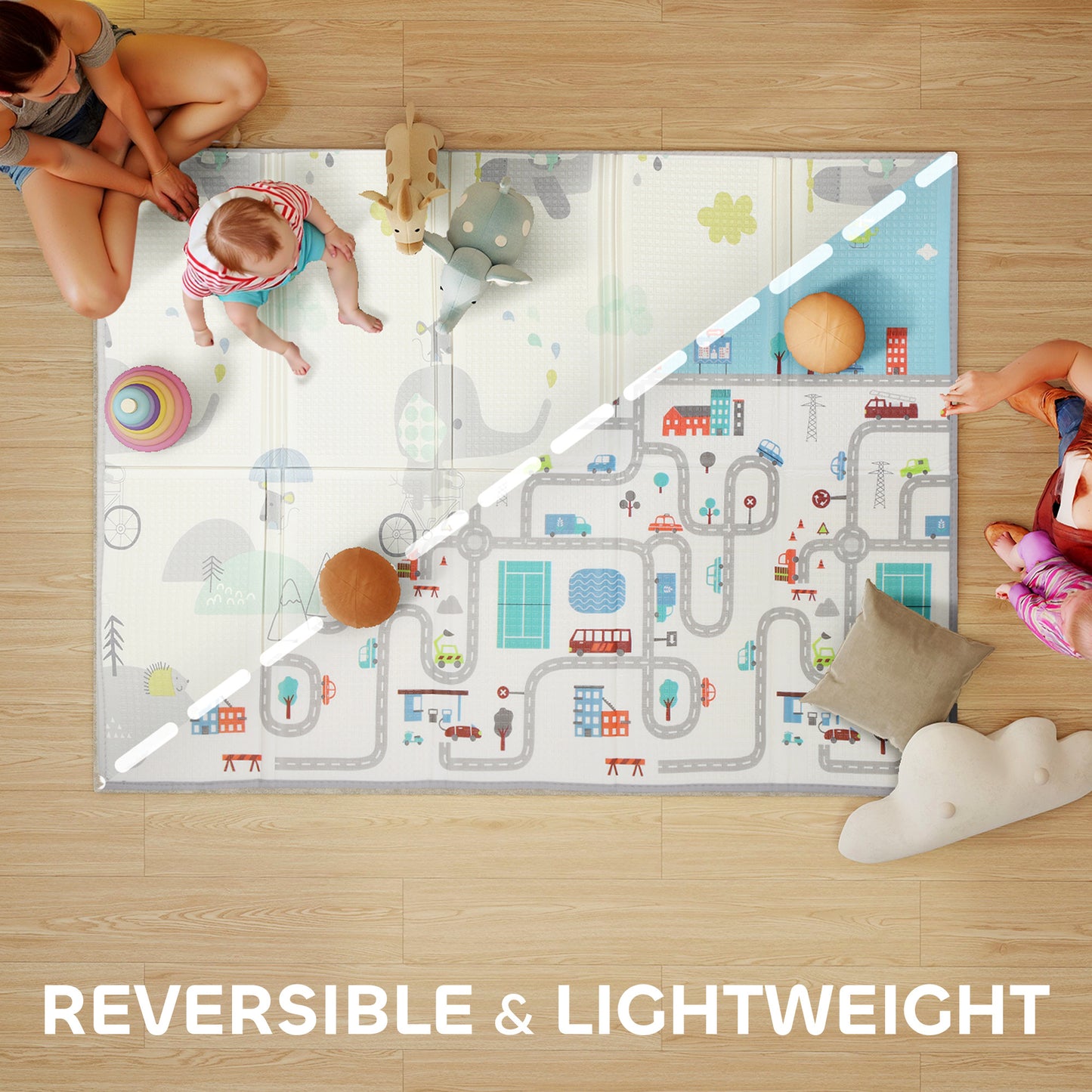 Tapis de jeu bébé pliable double face 200 x 150 cm