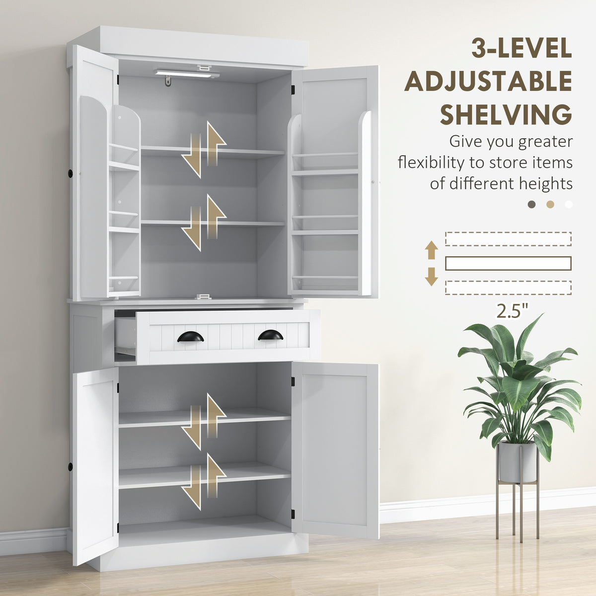 Armoire de cuisine garde-manger éclairage LED