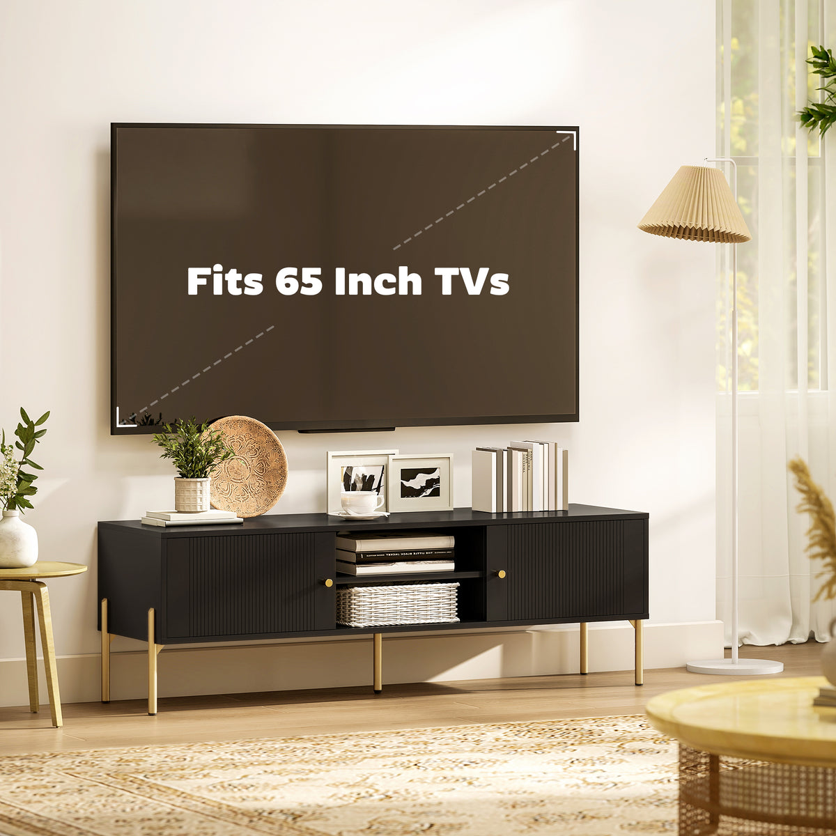 Meuble TV moderne pour téléviseur de 165 cm