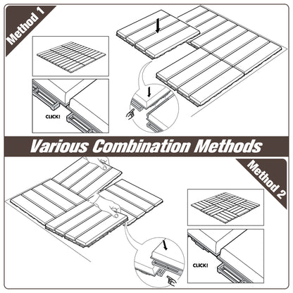 Tuiles de terrasse emboîtables 30x30 cm ensemble 9 pièces
