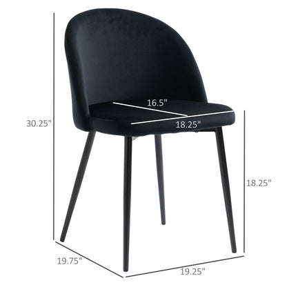 Chaises salle manger dossier mi-hauteur velours ensemble 2