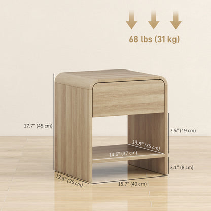 Ensemble de 2 Tables de Nuit Modernes Bois Naturel