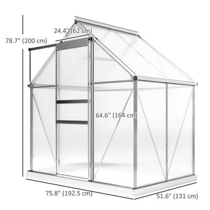 Serre de jardin polycarbonate 183 x 366 x 198 cm