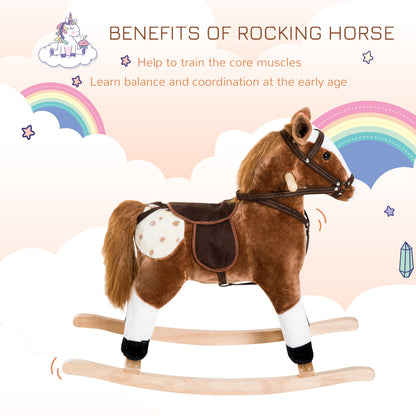 Cheval à bascule en peluche avec sons réalistes