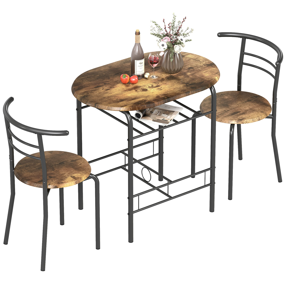 Ensemble table et chaises de cuisine 3 pièces