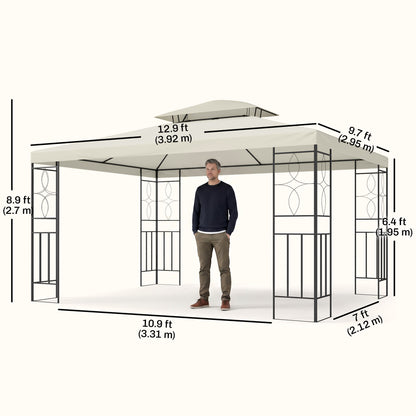 Gazebo acier double toit ventilé 10x13pi