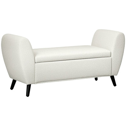 Banc de rangement capitonné moderne avec accoudoirs