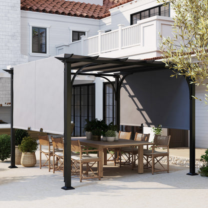Pergola de patio avec toit coulissant 3 x 3 m