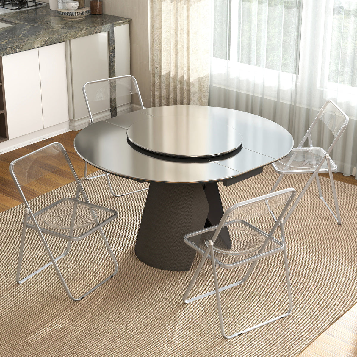 Chaises pliantes acrylique transparentes — Lot de 4