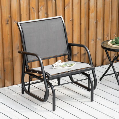 Chaise balançoire d'extérieur à glissement en acier