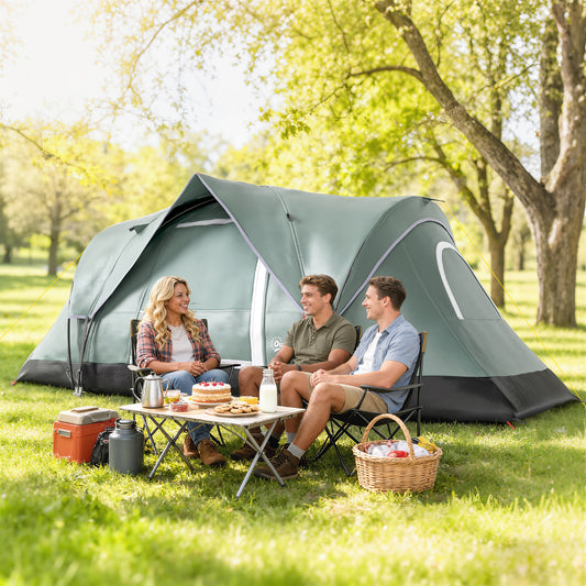 Tente de camping familiale 5 personnes avec crochet lumineux