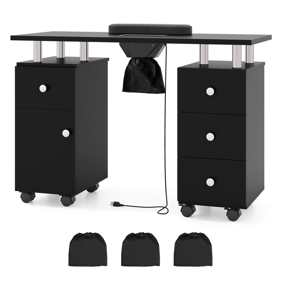 Table de manucure avec dépoussiéreur électrique