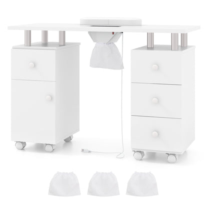 Table de manucure avec dépoussiéreur électrique