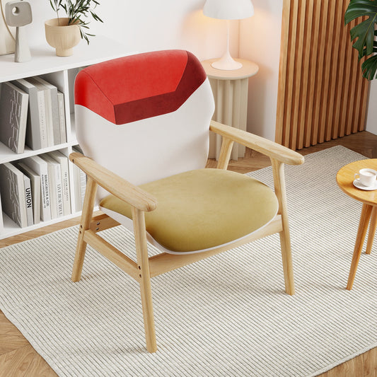Chaise d'appoint moderne avec accoudoirs en bois